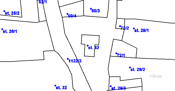 Parcela st. 62 v KÚ Pamětice u Drhovle, Katastrální mapa