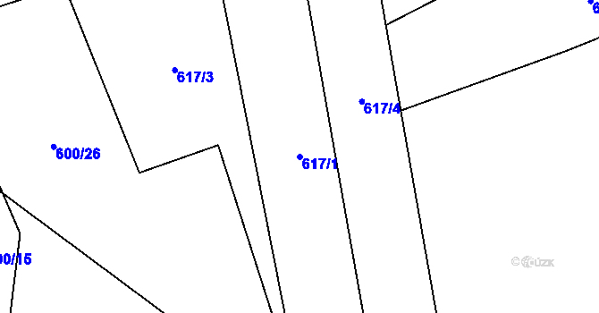 Parcela st. 617/1 v KÚ Pamětice u Drhovle, Katastrální mapa