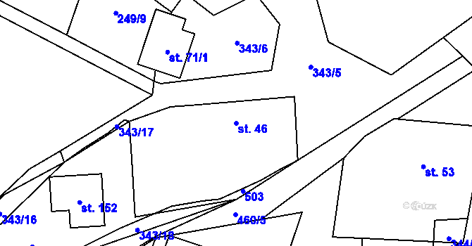 Parcela st. 46 v KÚ Drhovy, Katastrální mapa