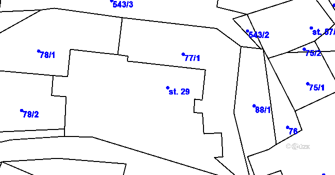 Parcela st. 29 v KÚ Drchlava, Katastrální mapa