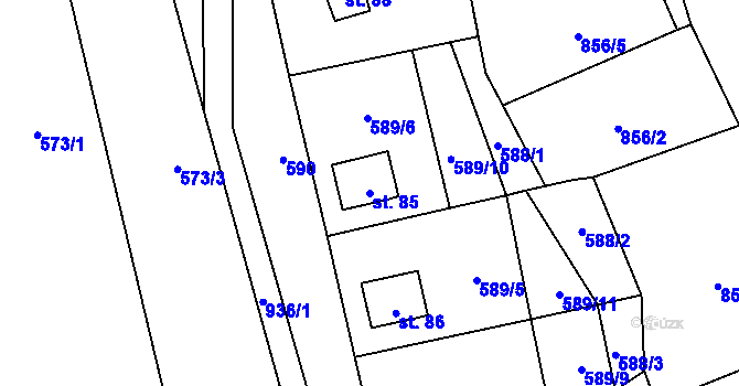 Parcela st. 85 v KÚ Drchlava, Katastrální mapa