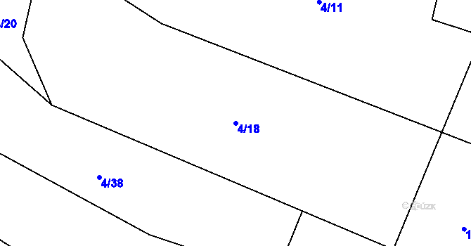 Parcela st. 4/18 v KÚ Drchlava, Katastrální mapa