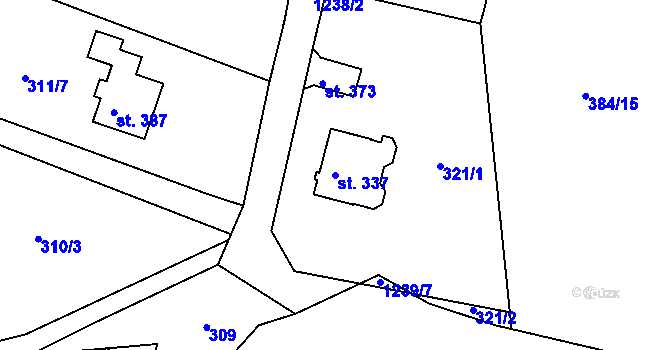 Parcela st. 337 v KÚ Drmoul, Katastrální mapa