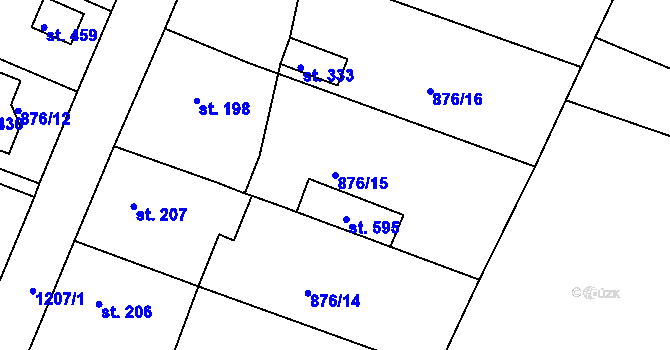 Parcela st. 876/15 v KÚ Drmoul, Katastrální mapa