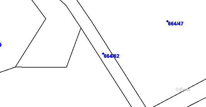 Parcela st. 664/62 v KÚ Drmoul, Katastrální mapa