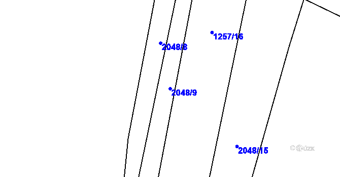 Parcela st. 2048/9 v KÚ Drmoul, Katastrální mapa