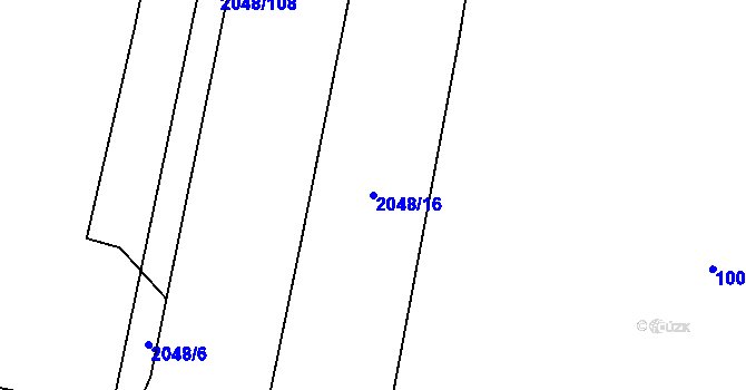 Parcela st. 2048/16 v KÚ Drmoul, Katastrální mapa