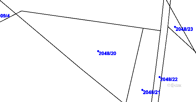 Parcela st. 2048/20 v KÚ Drmoul, Katastrální mapa
