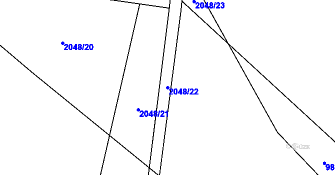 Parcela st. 2048/22 v KÚ Drmoul, Katastrální mapa