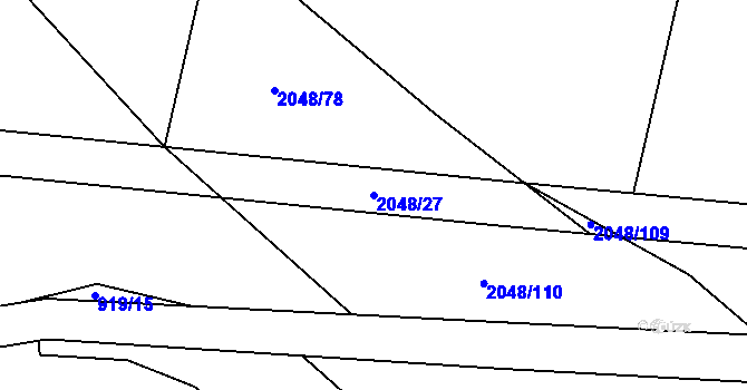 Parcela st. 2048/27 v KÚ Drmoul, Katastrální mapa