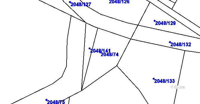 Parcela st. 2048/74 v KÚ Drmoul, Katastrální mapa