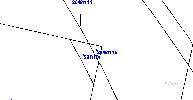 Parcela st. 2048/115 v KÚ Drmoul, Katastrální mapa