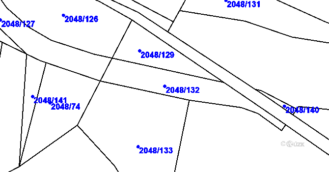 Parcela st. 2048/132 v KÚ Drmoul, Katastrální mapa