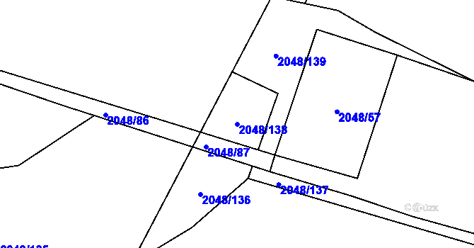 Parcela st. 2048/138 v KÚ Drmoul, Katastrální mapa