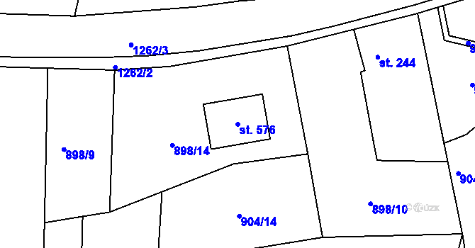 Parcela st. 576 v KÚ Drmoul, Katastrální mapa