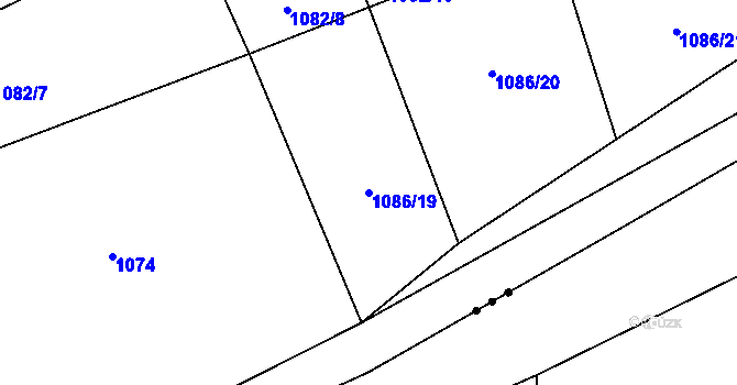 Parcela st. 1086/19 v KÚ Drnek, Katastrální mapa