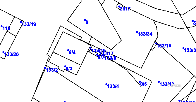 Parcela st. 133/17 v KÚ Drnholec, Katastrální mapa
