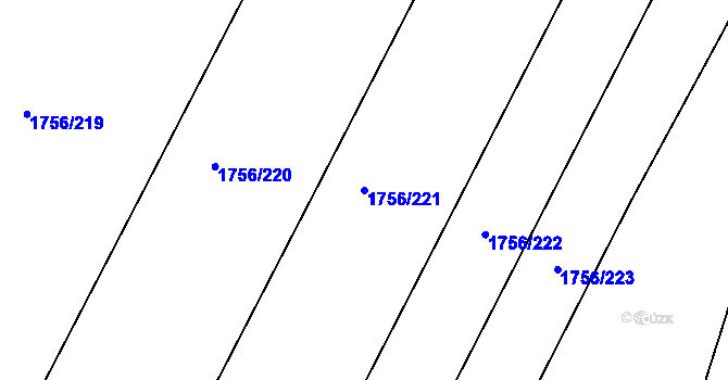 Parcela st. 1756/221 v KÚ Drnholec, Katastrální mapa