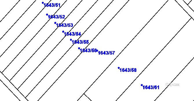 Parcela st. 1643/57 v KÚ Drnholec, Katastrální mapa