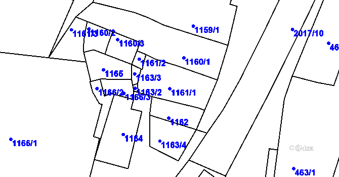 Parcela st. 1161/1 v KÚ Drnholec, Katastrální mapa