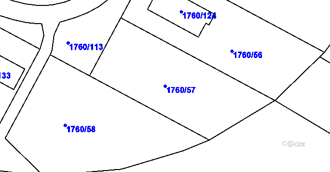 Parcela st. 1760/57 v KÚ Drnholec, Katastrální mapa