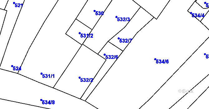 Parcela st. 532/6 v KÚ Drnholec, Katastrální mapa