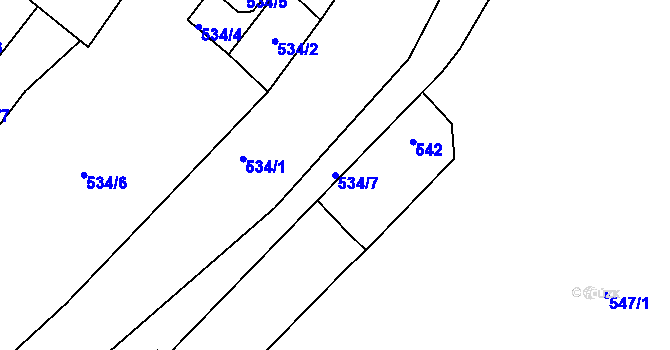Parcela st. 534/7 v KÚ Drnholec, Katastrální mapa