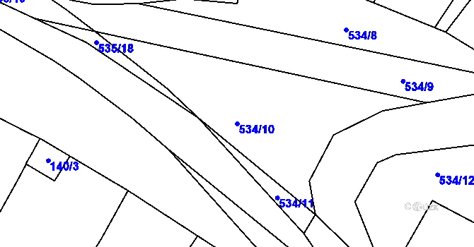 Parcela st. 534/10 v KÚ Drnholec, Katastrální mapa