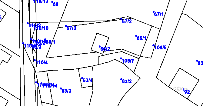 Parcela st. 106/6 v KÚ Drnholec, Katastrální mapa