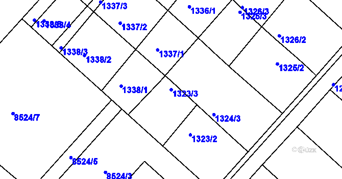 Parcela st. 1323/3 v KÚ Drnholec, Katastrální mapa