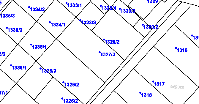 Parcela st. 1327/3 v KÚ Drnholec, Katastrální mapa