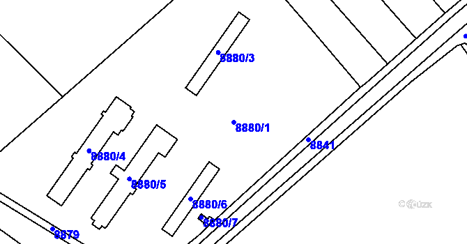 Parcela st. 8880/1 v KÚ Drnholec, Katastrální mapa