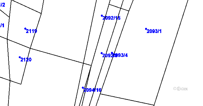 Parcela st. 2092/8 v KÚ Drnholec, Katastrální mapa
