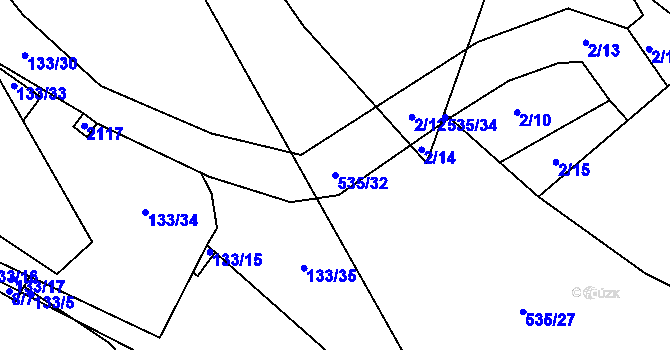 Parcela st. 535/32 v KÚ Drnholec, Katastrální mapa