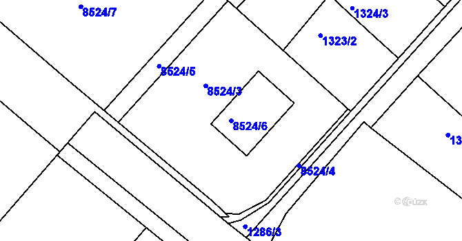Parcela st. 8524/6 v KÚ Drnholec, Katastrální mapa