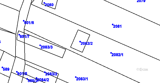 Parcela st. 2082/2 v KÚ Drnholec, Katastrální mapa