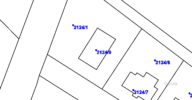 Parcela st. 2124/9 v KÚ Drnholec, Katastrální mapa