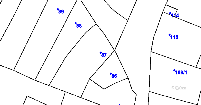 Parcela st. 87 v KÚ Drnholec, Katastrální mapa