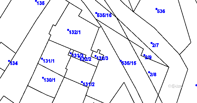Parcela st. 133/10 v KÚ Drnholec, Katastrální mapa