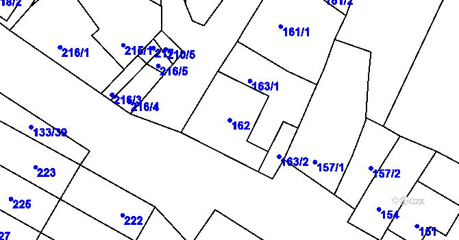 Parcela st. 162 v KÚ Drnholec, Katastrální mapa