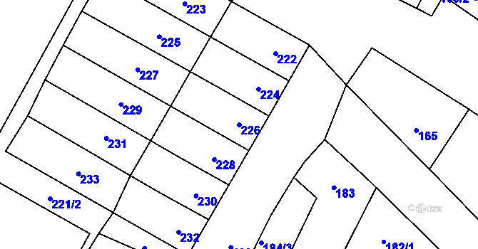 Parcela st. 226 v KÚ Drnholec, Katastrální mapa