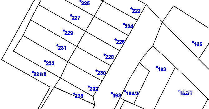 Parcela st. 228 v KÚ Drnholec, Katastrální mapa