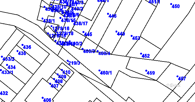 Parcela st. 460/4 v KÚ Drnholec, Katastrální mapa