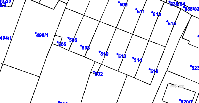 Parcela st. 510 v KÚ Drnholec, Katastrální mapa