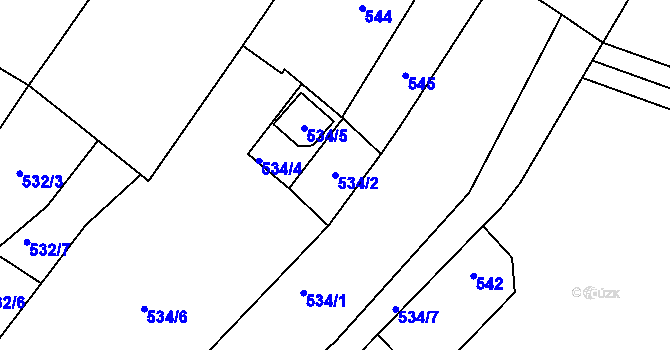 Parcela st. 534/2 v KÚ Drnholec, Katastrální mapa