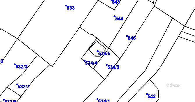 Parcela st. 534/5 v KÚ Drnholec, Katastrální mapa