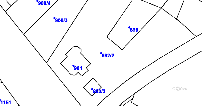 Parcela st. 892/2 v KÚ Drnholec, Katastrální mapa