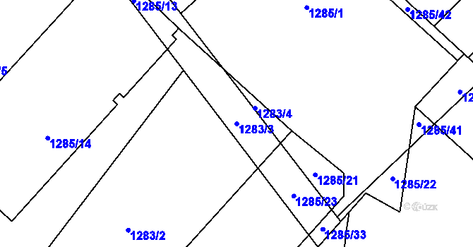 Parcela st. 1283/3 v KÚ Drnholec, Katastrální mapa