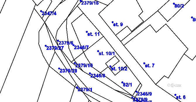 Parcela st. 10/1 v KÚ Drnovice, Katastrální mapa