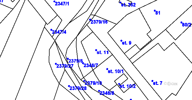 Parcela st. 11 v KÚ Drnovice, Katastrální mapa